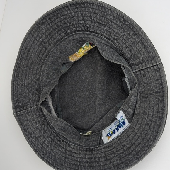 VINTAGE Gray Wash Embroidered Sunflower Bucket Hat - Picture 5 of 6